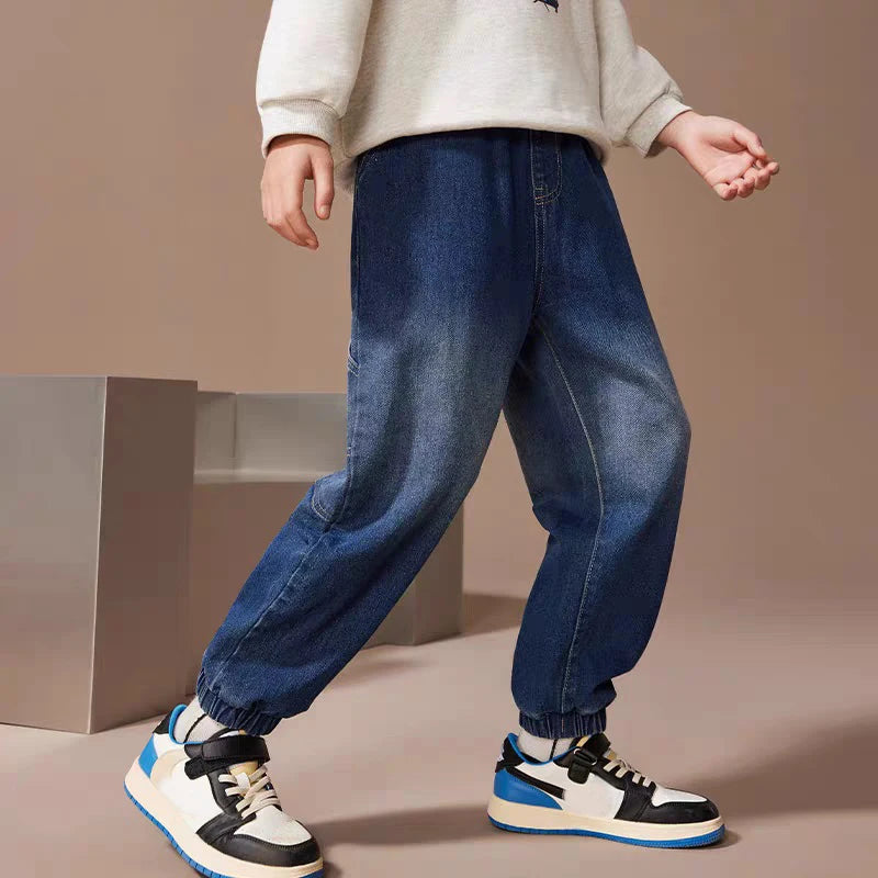 IENENS Boy Girls Trousers Skinny Jeans Elastic Waist Pants 4-13 Years Kids Boys Denim Clothing Clothes Sports Bottoms