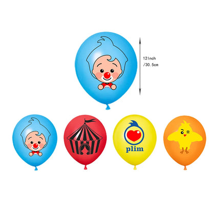 Cartoon Pliming Plims Theme Kids Birthday Party Decoration Background Supplies Balloon Set Cake Toppers Banner Backdrop Kid Gift
