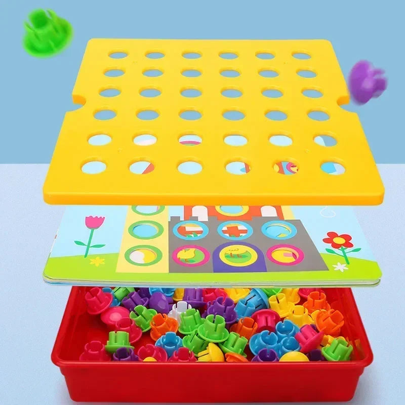 3D Mushroom Nail Puzzle Jigsaw Toys Baby Toys Cartoon Animal Puzzles Games Kids Early Educational Toys