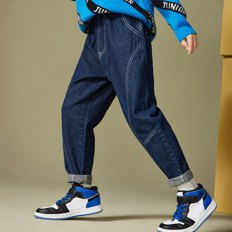 IENENS Boy Girls Trousers Skinny Jeans Elastic Waist Pants 4-13 Years Kids Boys Denim Clothing Clothes Sports Bottoms