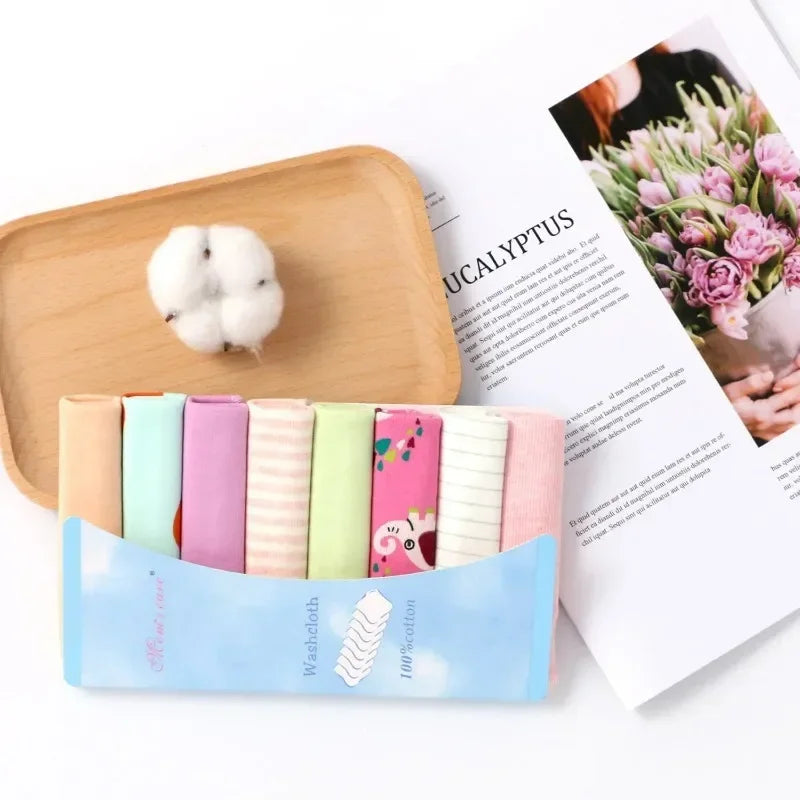 5–8 Piece Cotton Baby Towel Set, Soft Saliva Towels, Nursing Cloths, Washcloths for Newborn Boys and Girls