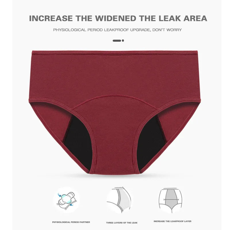 2pcs Woman Menstrual Panties Breathable Large Size Female Cotton Brief Low Waist Postpartum