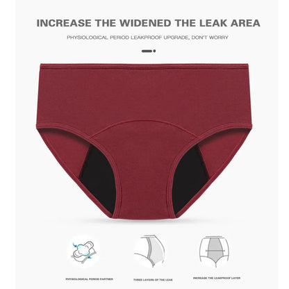2pcs Woman Menstrual Panties Breathable Large Size Female Cotton Brief Low Waist Postpartum