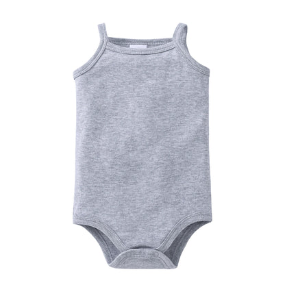 100% Cotton Baby Bodysuit Set for Girls Solid White Sleeveless Rompers (0–24 Months), Available in 1–6 Pieces