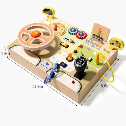 Montessori Busy Board LED Light Switc Toys Toddler Wooden Sensory Activitie Board Travel Toys Baby Switch Control Education Game