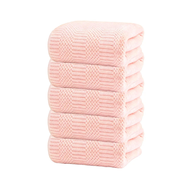 5pcs Lucky Grid Towels Set, Microfiber Soft Highly Absorbent, Quick-Dry for Travel, Hotel, Swimming & Daily Use