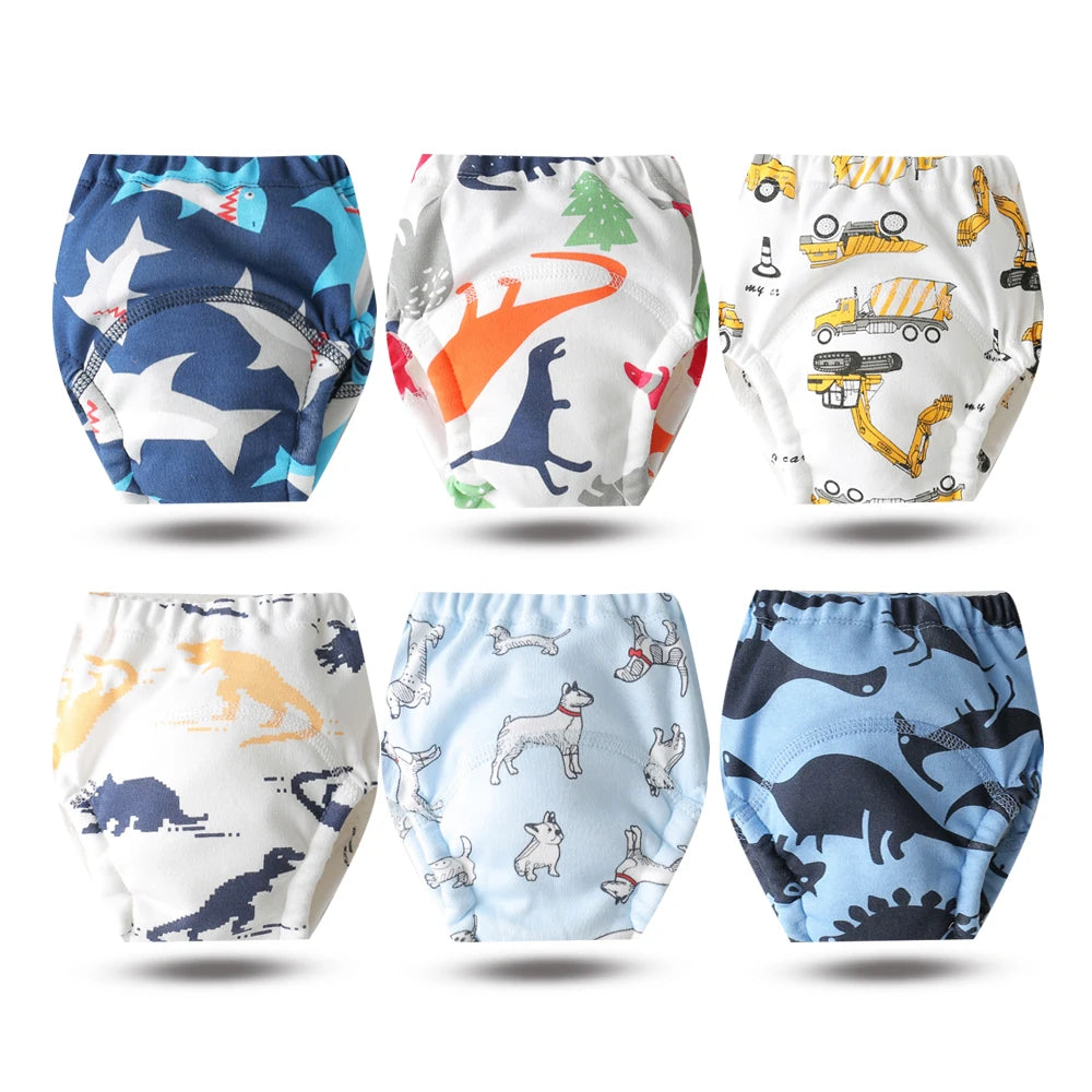 8pcs/6pcs Washable Baby Potty Training Pants Reusable Toilet Trainer Panty Reusable Cloth Diaper