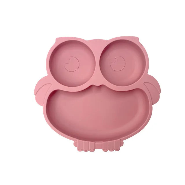 2023New Silicone Baby Sucker Dining Plate Solid Cute Cartoon Children Dishes Suction Toddler Training Tableware Kid Feeding Bowl