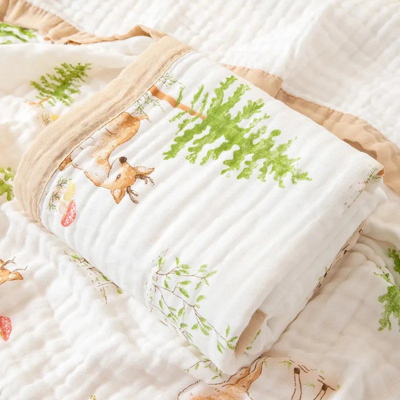 110x110cm 120x150cm 6 Layer Muslin Boy Girl Kids Children Sleep Blanket Swaddle Bath Towel 100% Cotton Newborn Wrap Baby Blanket