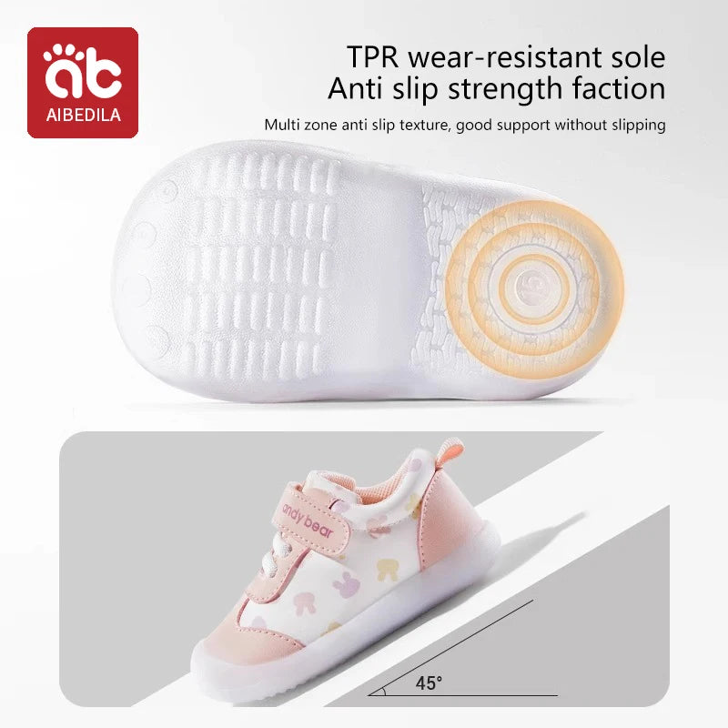 Baby Boys Girls Stars Leather Toddler Shoes Waterproof Rubber Soles Non-Slip