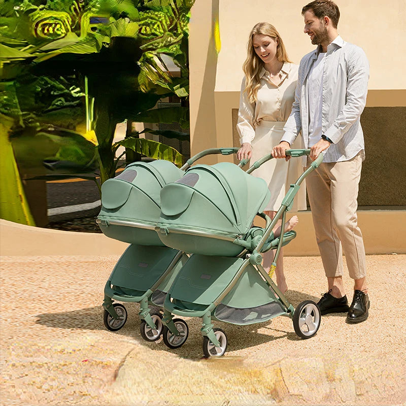 New Twins baby Stroller Splitable Shock absorption multiple Stroller Lightweight Folding Sit and Lying Two-Way baby carriage