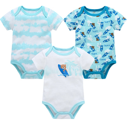Honeyzone Summer Baby Clothes Infant Girls Romper Cute Lion Full Print Boys Bodysuits 2pcs /Set Trottie Jumpsuits Outfits 