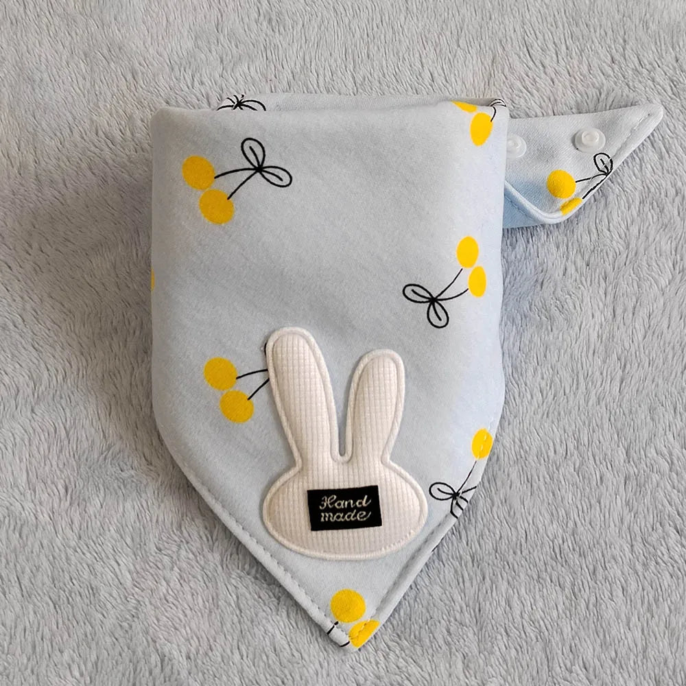 5Pcs/Set Newborn Baby Bibs Feeding Drool Bibs Cute Snap Button Soft Triangle Towel Cotton Baby Bibs