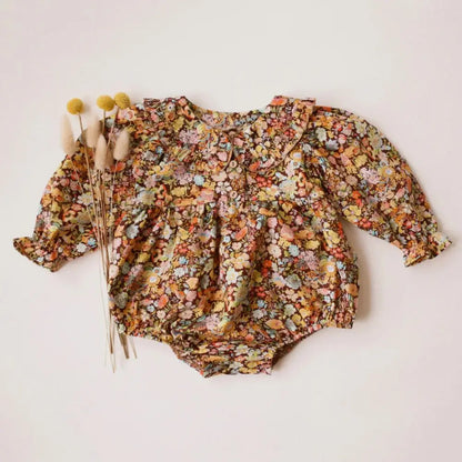 Vintage Floral Baby Girl Romper Spring Baby Girl Clothes