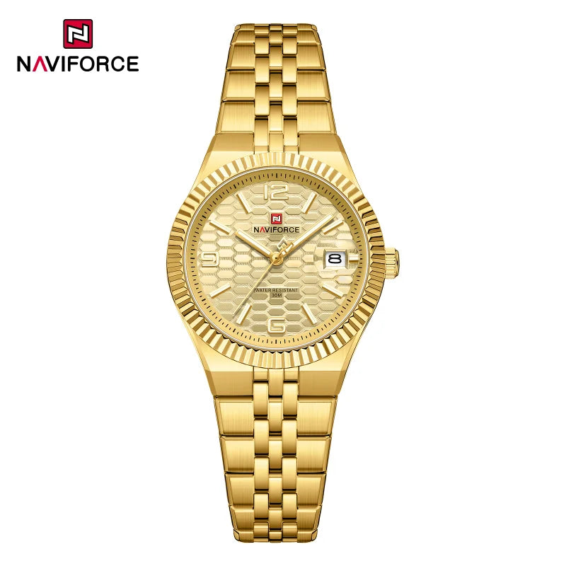 New NAVIFORCE Women 2026 Fashion Watch High Quality Waterproof Ladies Quartz WristWatches Female Steel Bracelet Romantic Clock