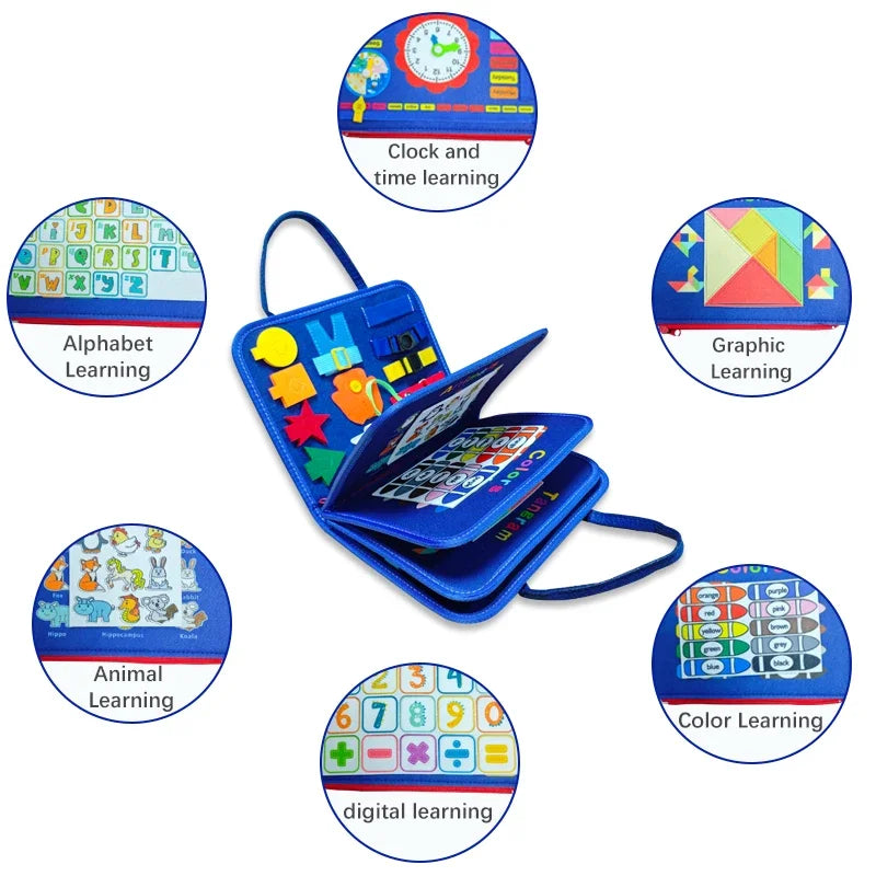 Busy Board Montessori Toys Baby Sensory Board Educational Toys Quiet Books Learning Fine Motor Skill Toys Autism Sensory Toys