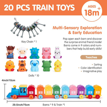 Montessori Train/Surprise Party Gift Set Toddler Learning Toys Counting Sorting Toys Fine Motor Finger Puppets Games For Kid