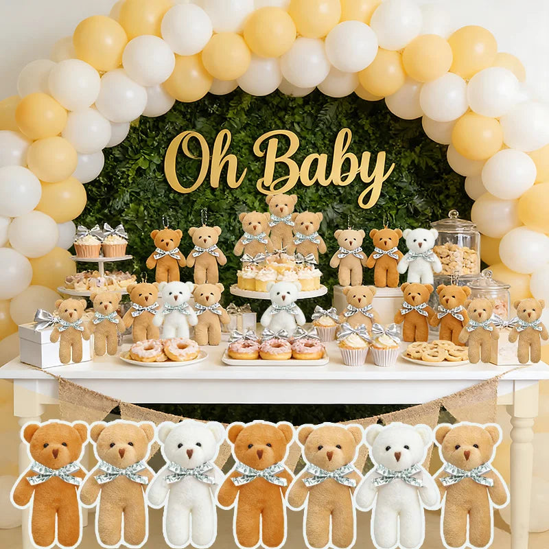 12-100Set Mini Bears Bulk Baby Shower Favors Wedding Party Favors for Guest Small Stuffed Bears Keychains for Party Souvenir