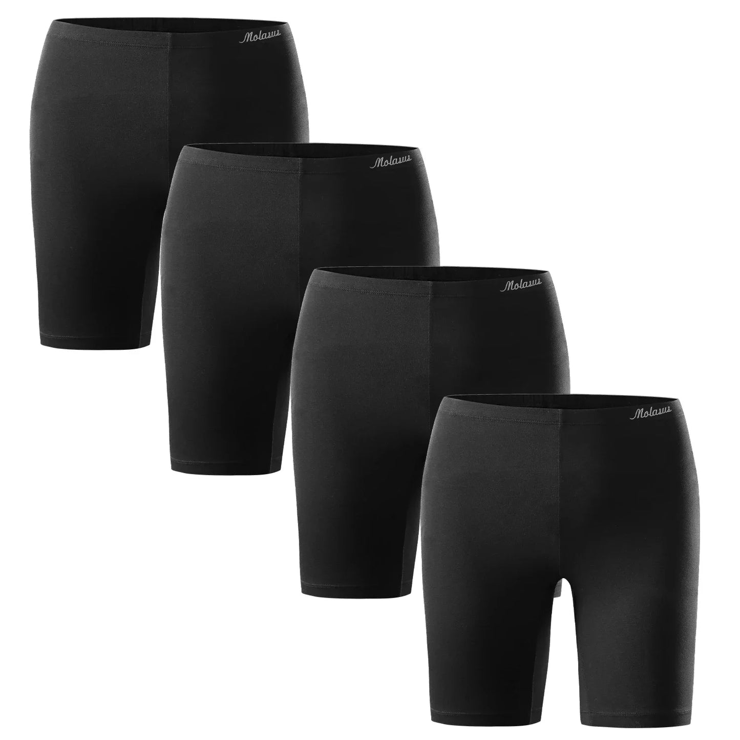4PCS Women's Cotton Panties Biker Shorts Boxer Briefs Ladies Anti Chafing