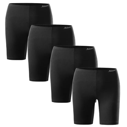 4PCS Women's Cotton Panties Biker Shorts Boxer Briefs Ladies Anti Chafing