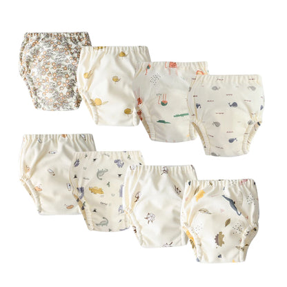 8pcs/6pcs Washable Baby Potty Training Pants Reusable Toilet Trainer Panty Reusable Cloth Diaper
