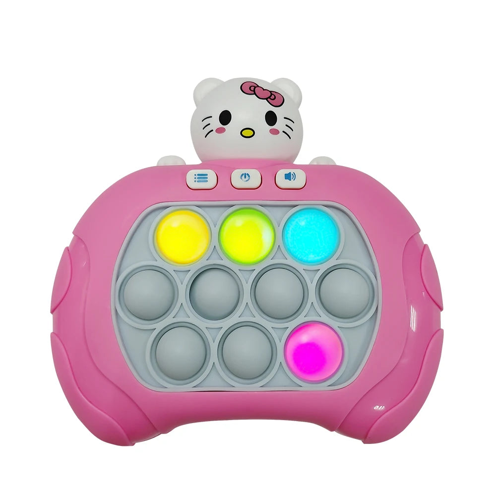 Quick Push Game Pop Up Fidget Bubble Electronic Pop it Pro Game Pikachu Stitch Spider Man Light AntiStress Toys For Kids Gift