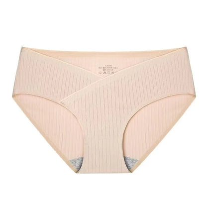 Stripe Cotton Low Waist Belly Maternity Panties Plus Size Seamless Pregnant Women