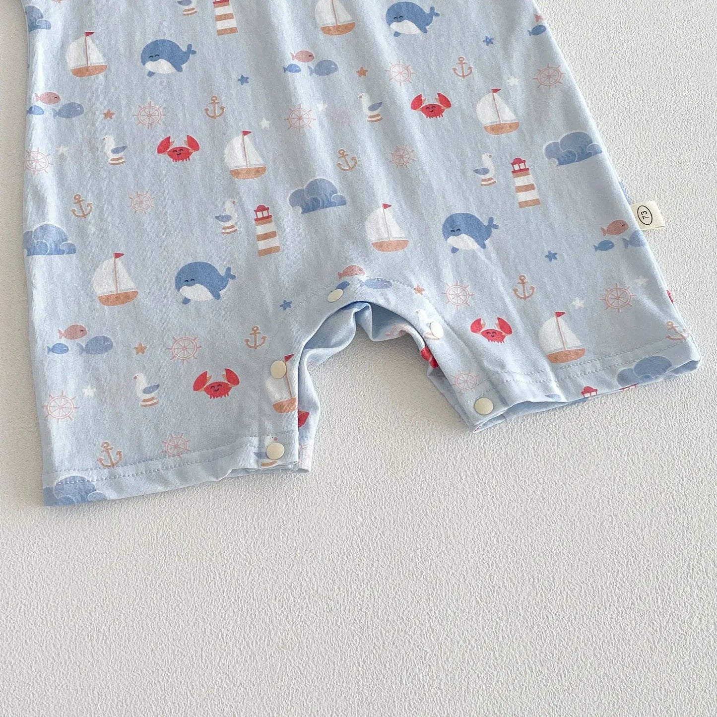 Summer Casual Baby Romper, Cute Cartoon Print Sleeveless One-Piece Bodysuit for Toddlers