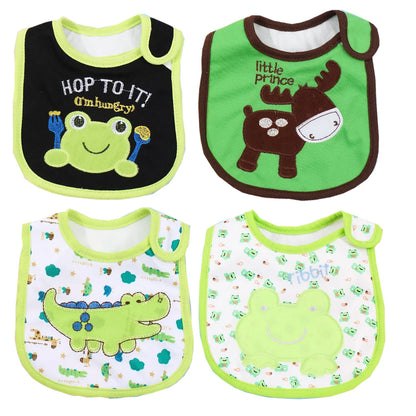 4pcs/set Baby Girl Boy Feeding Bibs Waterproof Apron Cartoon Towel Kids Toddler Dinner Burp Cloths