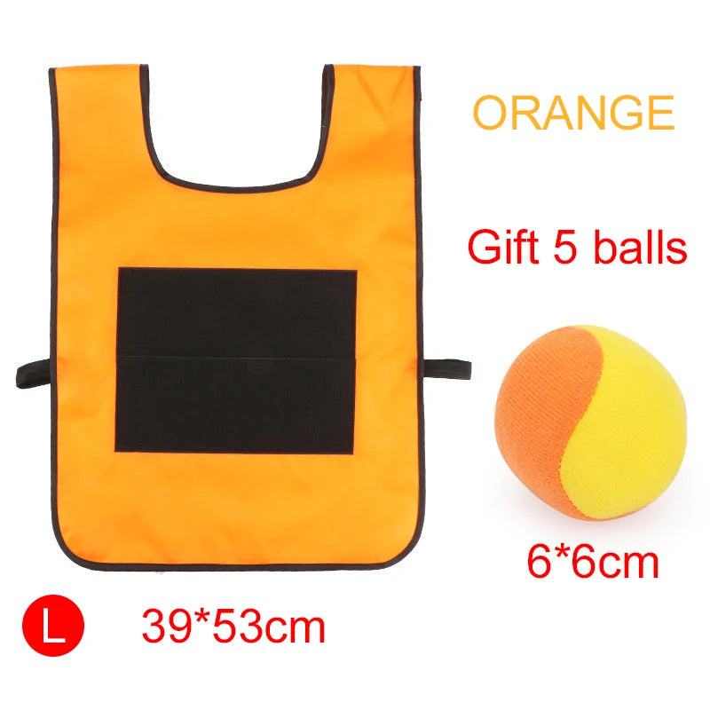Children Sticky Ball Vest Toy with 5Balls Adhesive Outdoor Sports Physical Exercise Game Props Parent-child Interaction TMZ