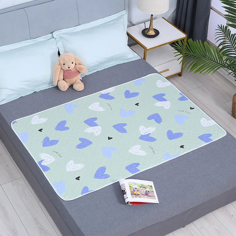 Waterproof Washable Mattress Cartoon Bed Protector Diaper Bedding Urine Pads Cloth Breathable