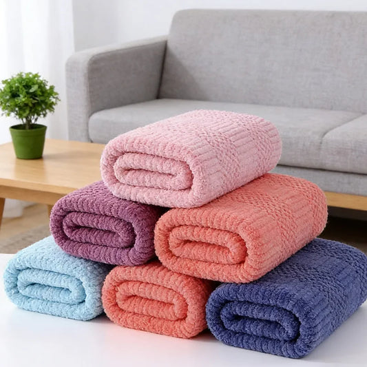 5pcs Lucky Grid Towels Set, Microfiber Soft Highly Absorbent, Quick-Dry for Travel, Hotel, Swimming & Daily Use