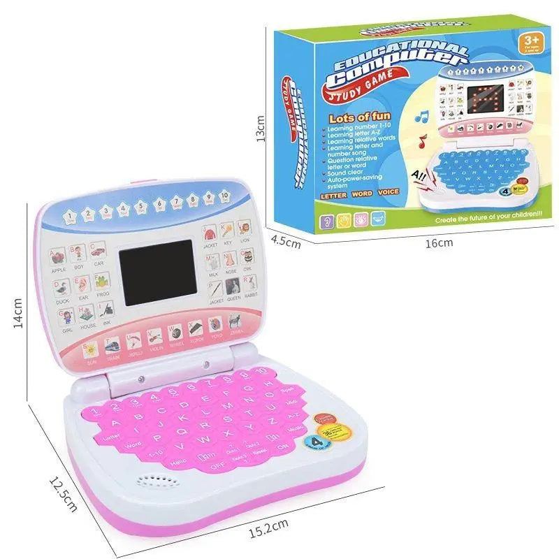 Mini Simulated Laptop Early Education Machine LED Display Learning Device Music Children's Toy