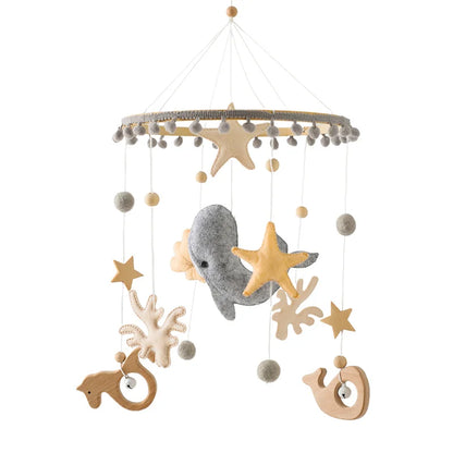 Baby Wooden Crib Mobile Bed Bell Hanging Rattle Toy Newborn Music Box Bed Bell Hanging Toys Holder Bracket Infant Crib Baby Gift