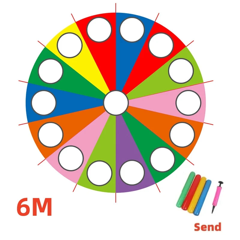 Whack a Mole Colorful Mat Rainbow Umbrella Parachute Toys Kindergarten Parent-child Activities Game Props Children Outdoor Sport