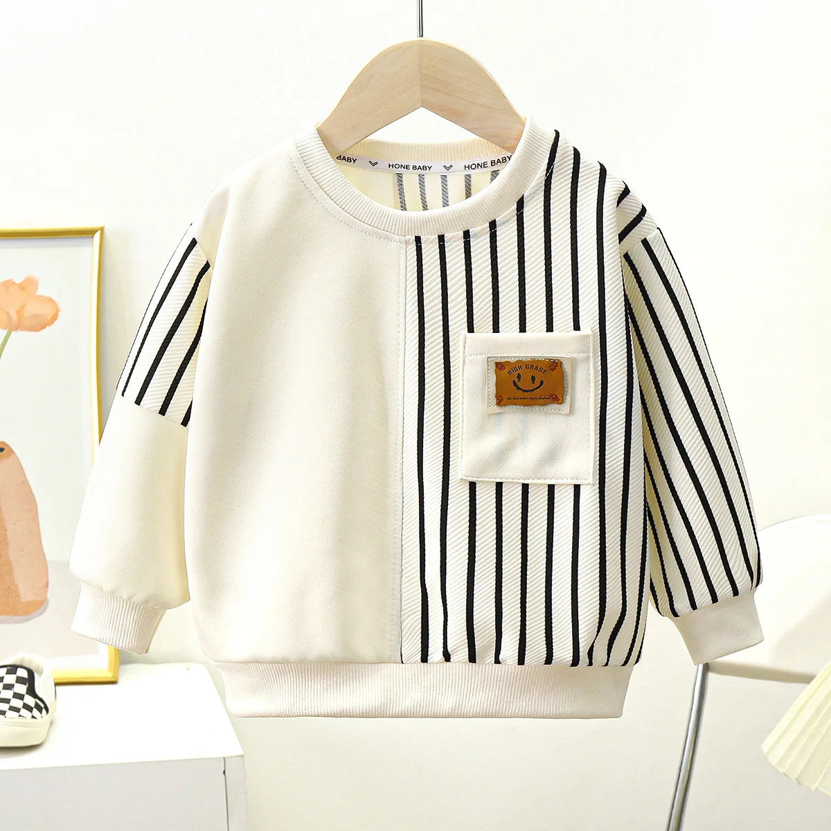 Spring Children's Spring Clothes Round Neck Long Sleeve Sweater Boys and Girls Trendy Baby Stylish Children's Clothing 2PCS