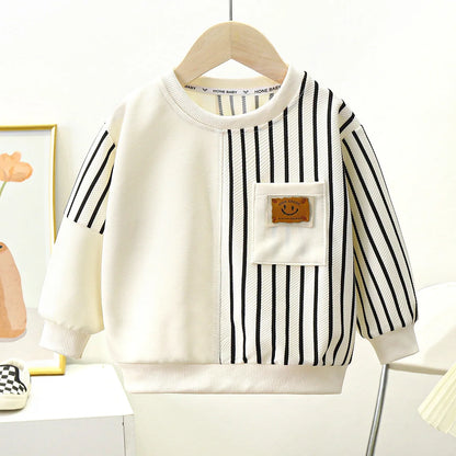 Spring Children's Spring Clothes Round Neck Long Sleeve Sweater Boys and Girls Trendy Baby Stylish Children's Clothing 2PCS