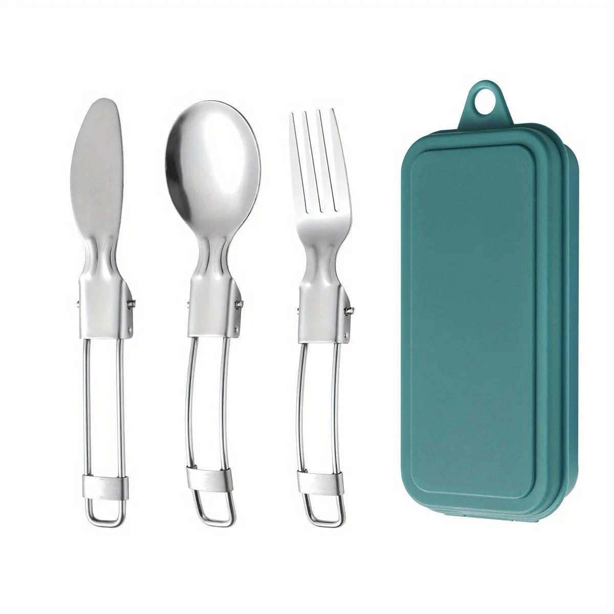 3Stainless Steel Folding Cutlery Set, Portable Outdoor Folding Cutlery3Set，Tableware Set Outdoor camping tableware
