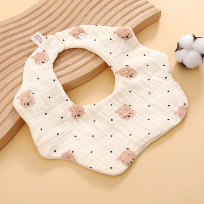 6 Layer Cotton Gauze Baby Bib Babies Accessories Newborn Baby Apron Feeding Bib Muslin Burp Cloths Kids Saliva Towel New Born