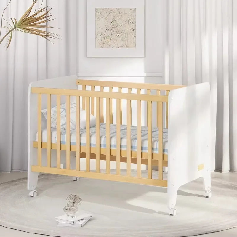 Children's Furniture Set Crib and Changing Bed Combination Solid Wood Crib Wooden Simple Changing Table