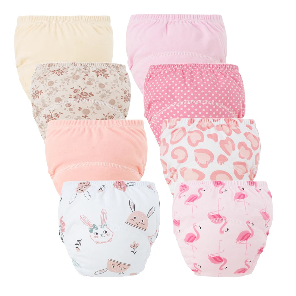 8pcs/6pcs Washable Baby Potty Training Pants Reusable Toilet Trainer Panty Reusable Cloth Diaper