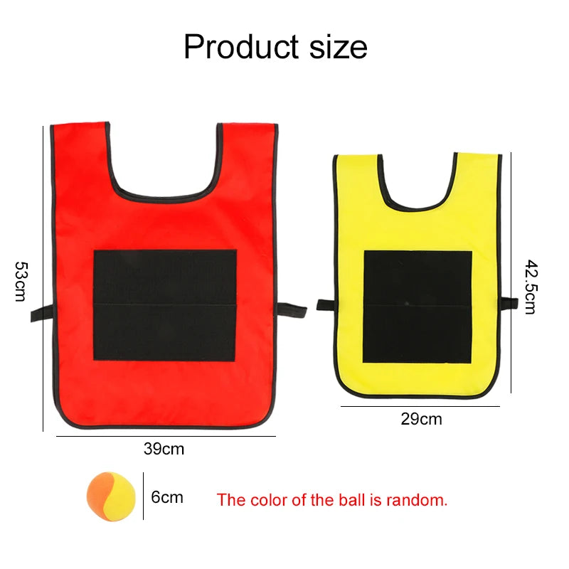 Children Sticky Ball Vest Toy with 5Balls Adhesive Outdoor Sports Physical Exercise Game Props Parent-child Interaction TMZ