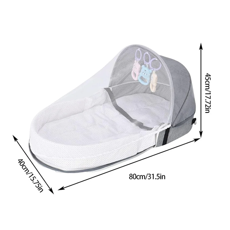 Portable Folding Baby Crib With Net And Awning Nest Baby Bed For Camping Infant Bed Bassinet For Baby