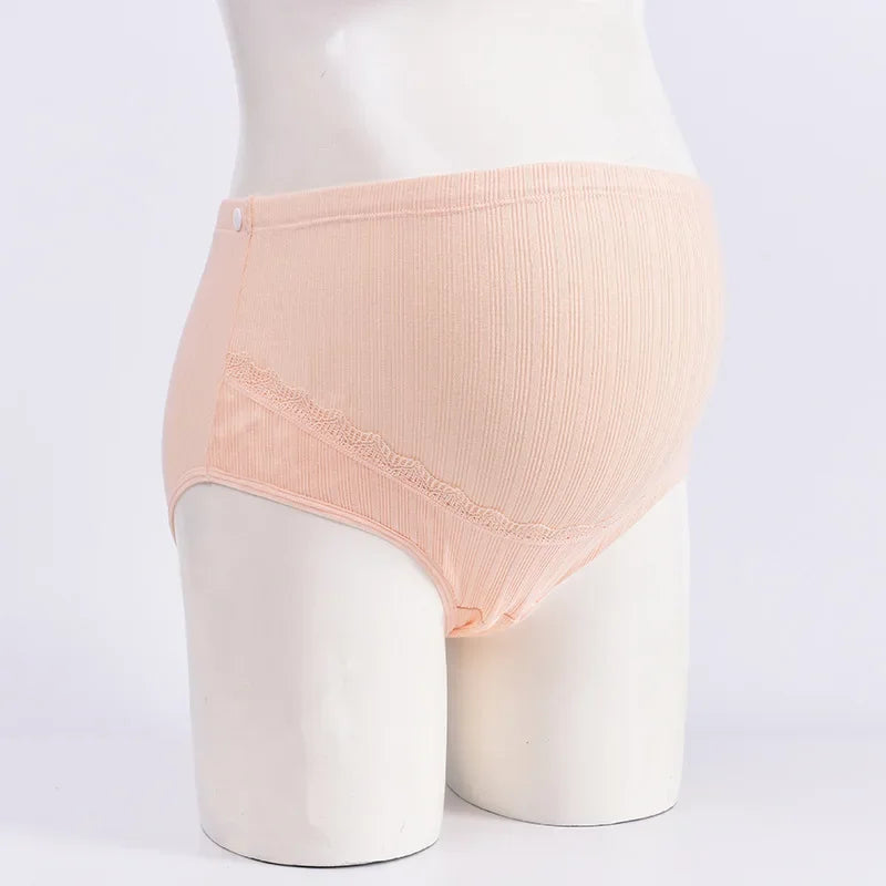 Soft Cotton Maternity Panties High Waist Adjustable Seamless Plus Size