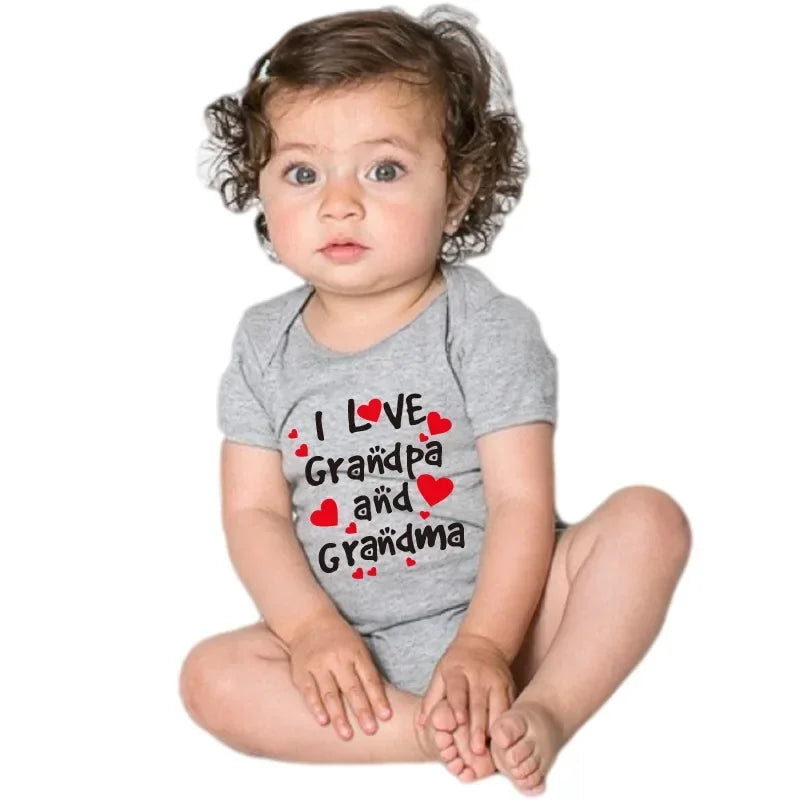 Pure Cotton I Love Mom Newborn Rompers  I Love Dad Baby Romper Twins Matching Bodysuit Summer for 0-24 Months Baby Clothes