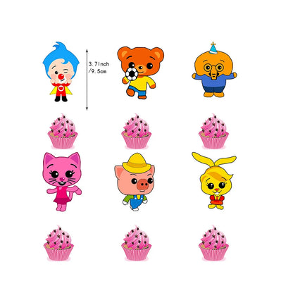 Cartoon Pliming Plims Theme Kids Birthday Party Decoration Background Supplies Balloon Set Cake Toppers Banner Backdrop Kid Gift