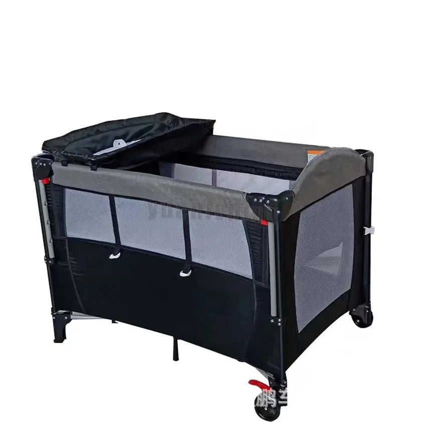 Portable Baby Crib New Multifunctional 4 In 1 Foldable Baby Cot with Diaper Kid Table Cradle Rocker Bed Furniture