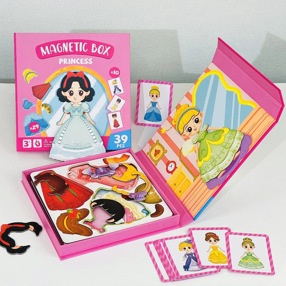 Magnetic Dress-Up Puzzle Toy, Educational Travel Game with Character and Scene Sets for Kids Ages 3–6