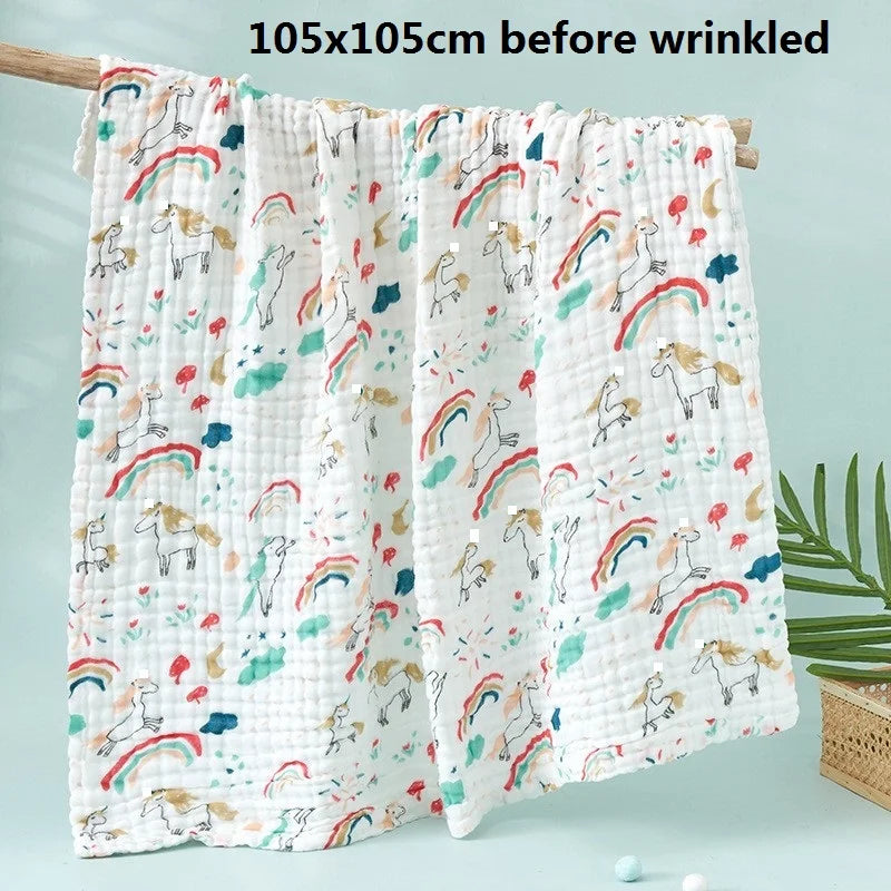 110x110cm 120x150cm 6 Layer Muslin Boy Girl Kids Children Sleep Blanket Swaddle Bath Towel 100% Cotton Newborn Wrap Baby Blanket