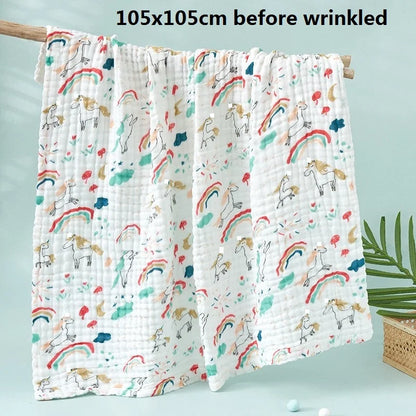110x110cm 120x150cm 6 Layer Muslin Boy Girl Kids Children Sleep Blanket Swaddle Bath Towel 100% Cotton Newborn Wrap Baby Blanket
